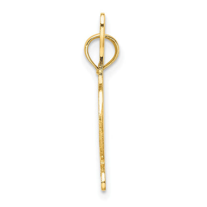 14K Gelbgold Strukturiert Pferd Kopf und Schuh Charm