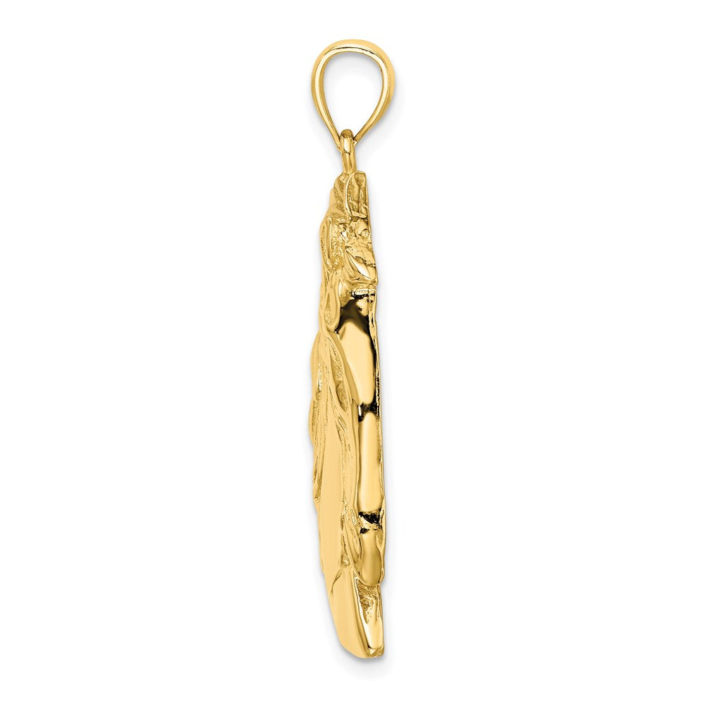 14K Gelbgold Pferdekopf-Charm mit langer Mähne
