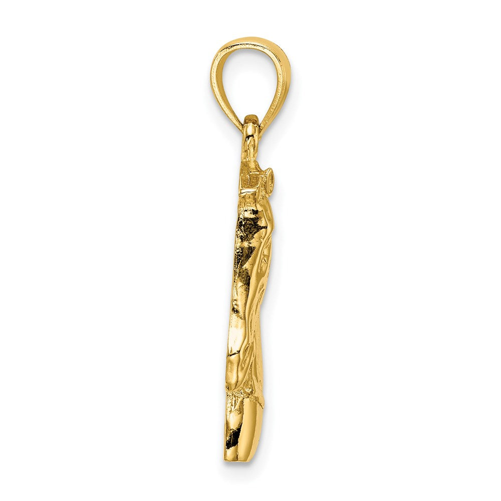 14K Gelbgold Pferdekopf-Charm mit kurzer Mähne