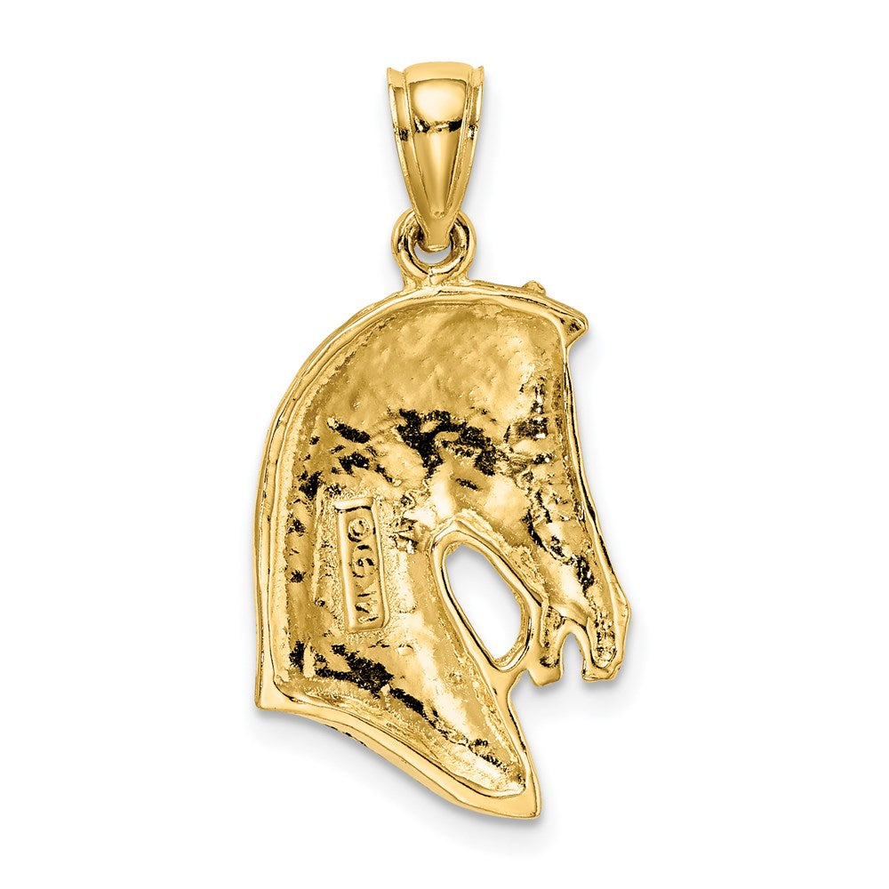 14K Gelbgold Pferdekopf-Charm mit kurzer Mähne