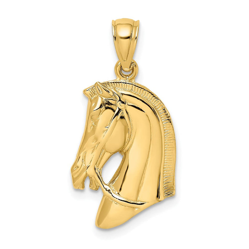 14K Gelbgold Pferdekopf-Charm mit kurzer Mähne