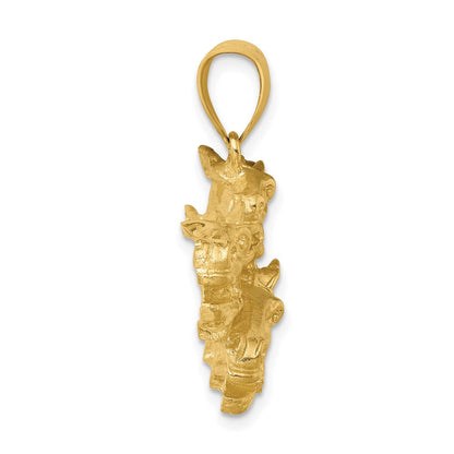14K Gelbgold Charm mit drei Pferdeköpfen