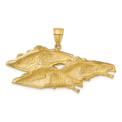 14K Gelbgold Charm mit drei Pferdeköpfen