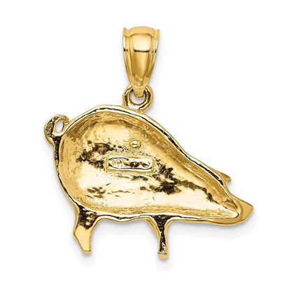 14K Gelbgold Polierter Schwein-Charm