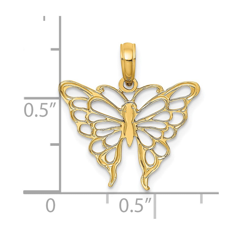 14K Gelbgold Schmetterling Charm
