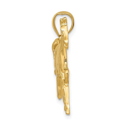 14K Gelbgold Polierter Pferde-Charm