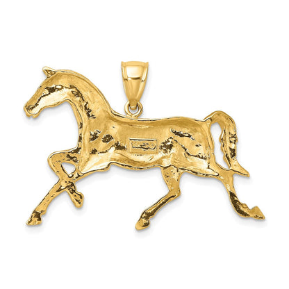 14K Gelbgold Polierter Pferde-Charm