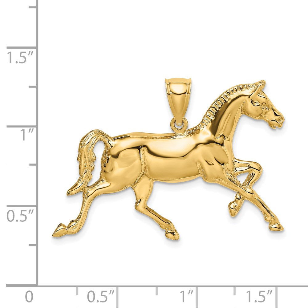 14K Gelbgold Polierter Pferde-Charm