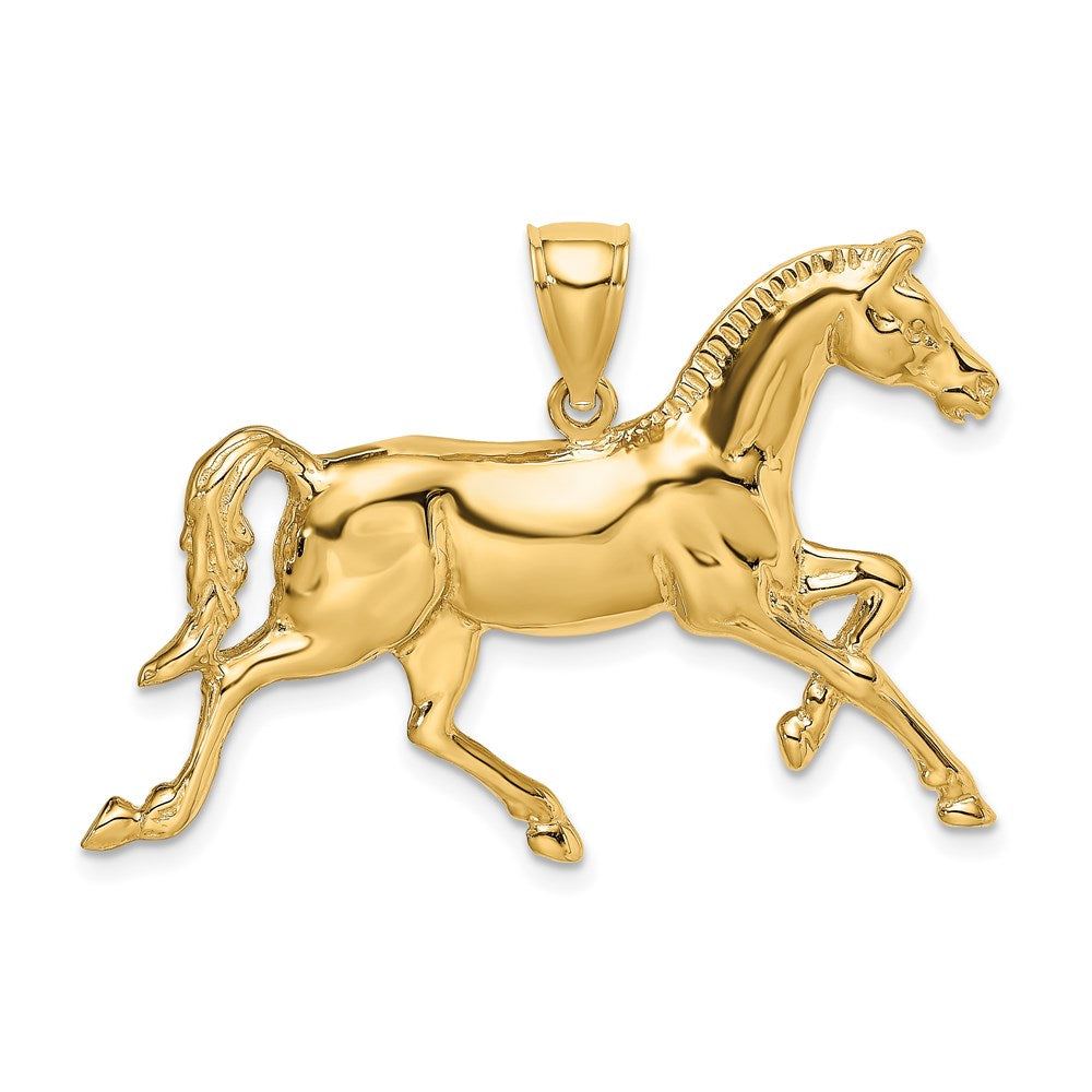 14K Gelbgold Polierter Pferde-Charm