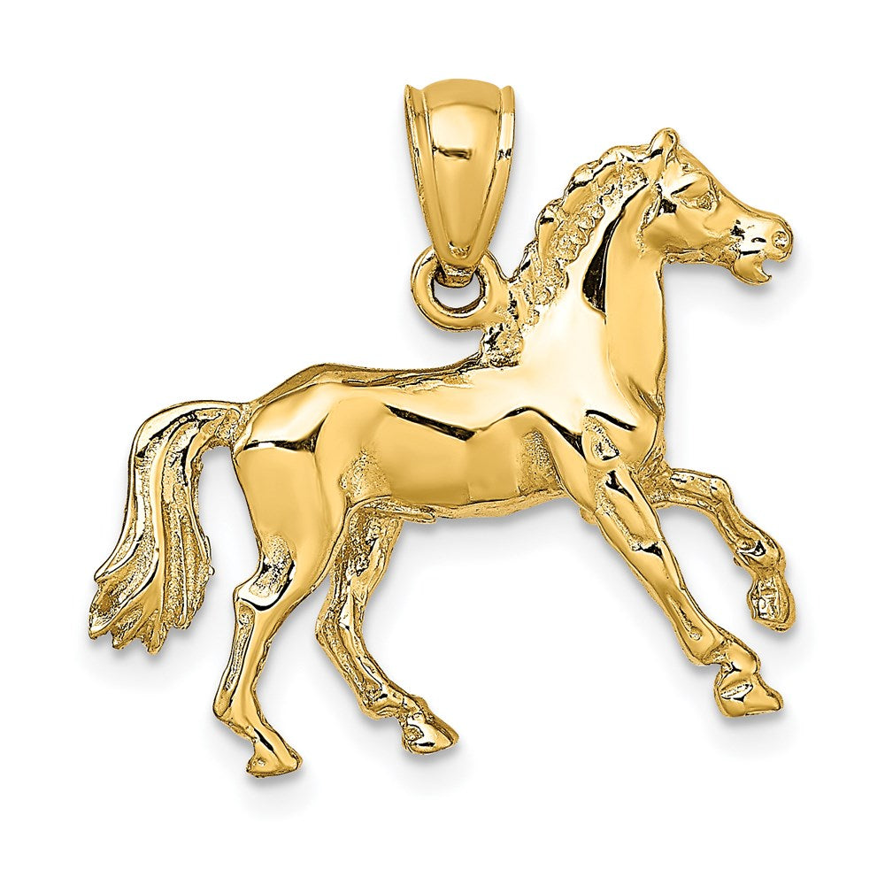 14K Gelbgold 3-D Pferd-Charm