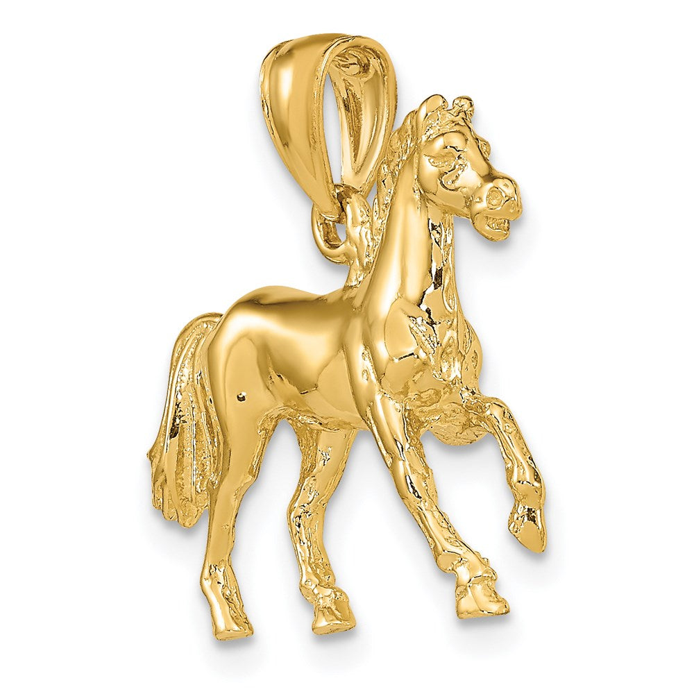 14K Gelbgold 3-D Pferd-Charm