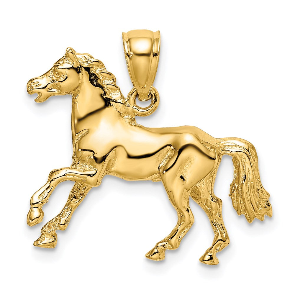 14K Gelbgold 3-D Pferd-Charm