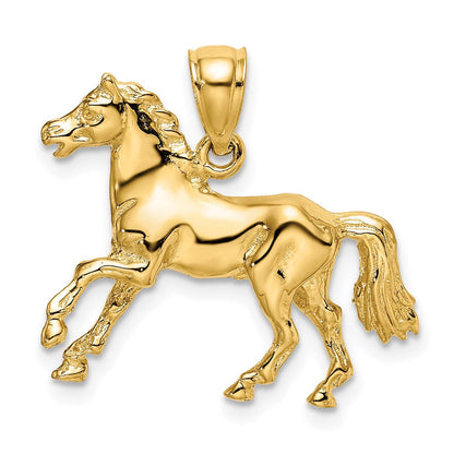 14K Gelbgold 3-D Pferd-Charm
