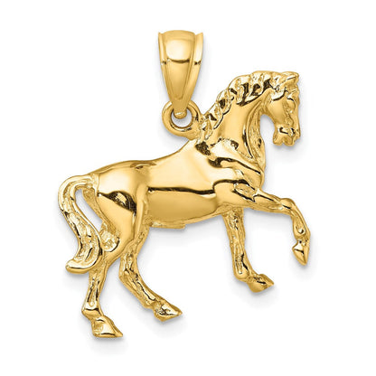 14K Gelbgold 3-D Pferd Charm