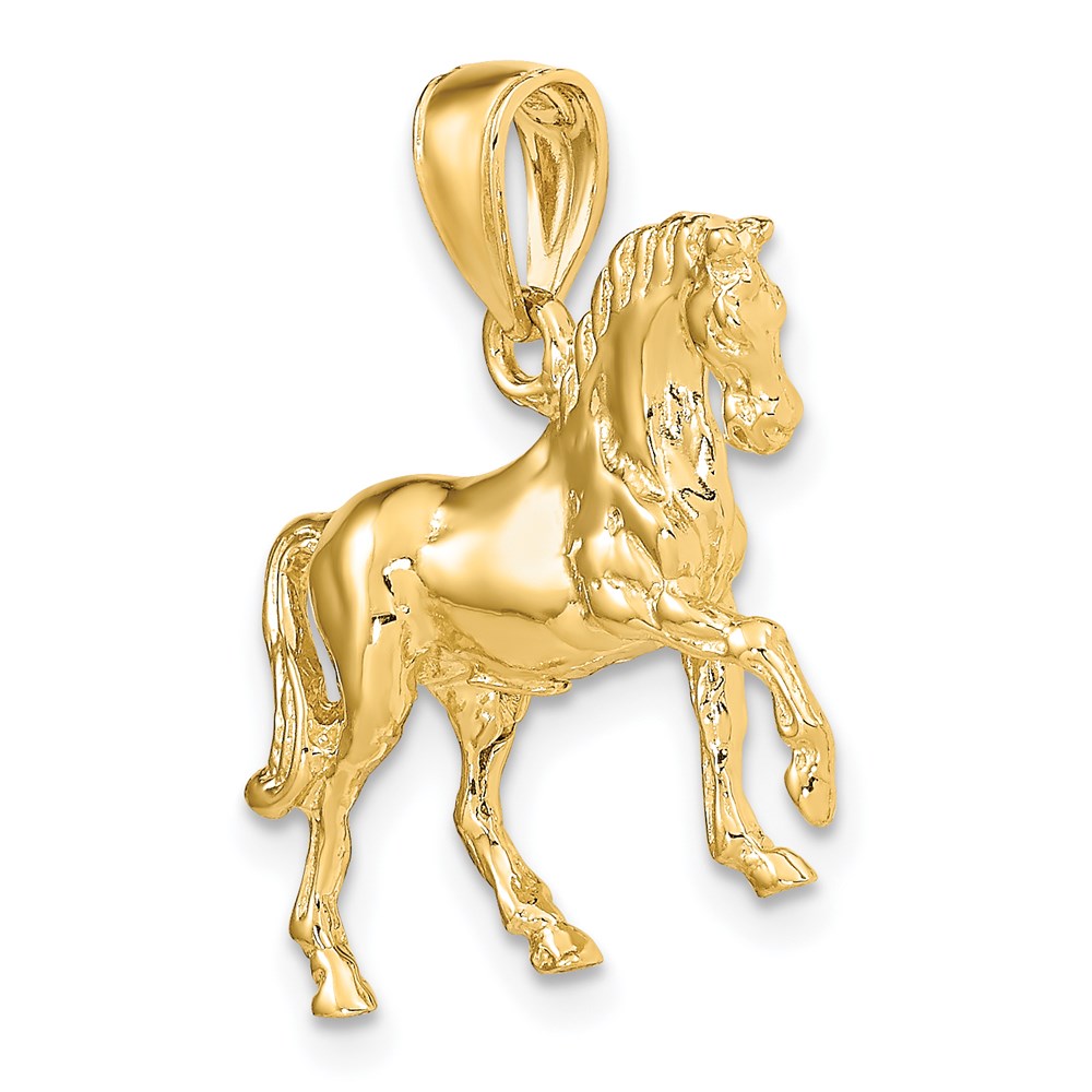 14K Gelbgold 3-D Pferd Charm