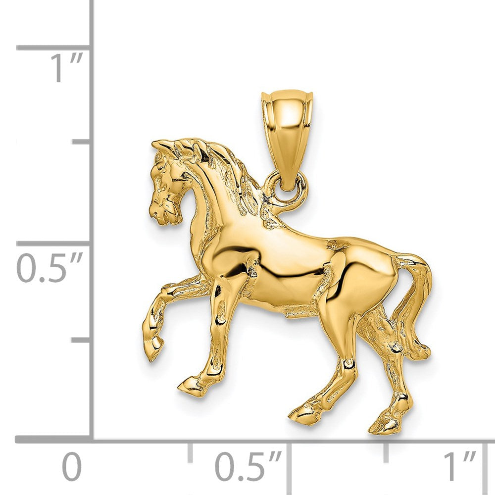 14K Gelbgold 3-D Pferd Charm