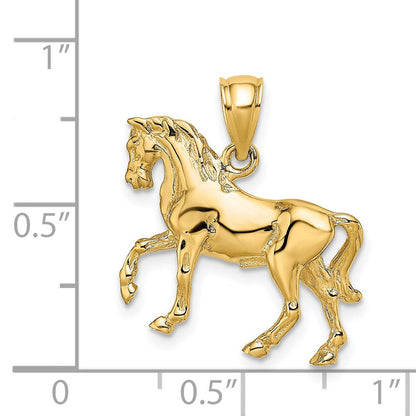 14K Gelbgold 3-D Pferd Charm