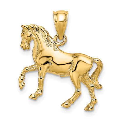 14K Gelbgold 3-D Pferd Charm