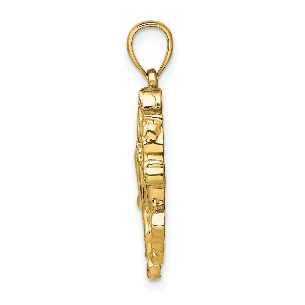 14K Gelbgold Jockey auf Pferd Charm