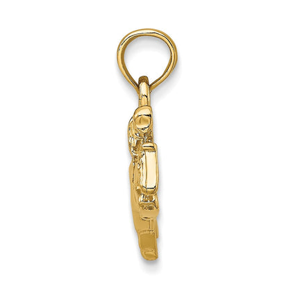 14K Gelbgold Jockey auf springendem Pferd Charm