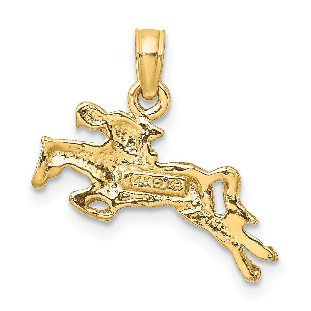 14K Gelbgold Jockey auf springendem Pferd Charm