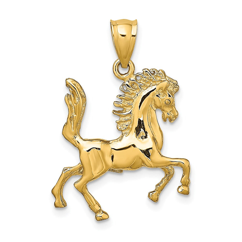 14K Gelbgold 3-D Pferd-Charm