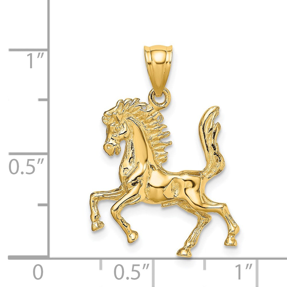 14K Gelbgold 3-D Pferd-Charm