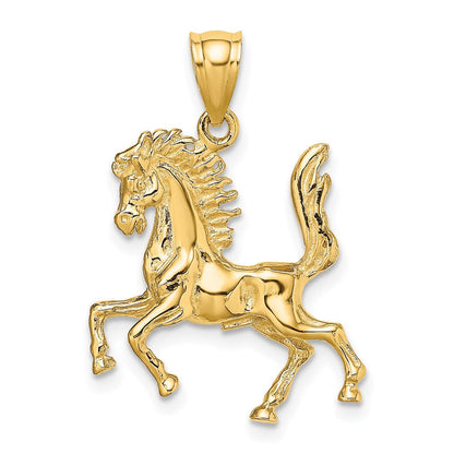 14K Gelbgold 3-D Pferd-Charm