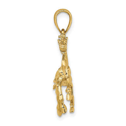 14K Gelbgold 3-D Trabendes Pferd Charm