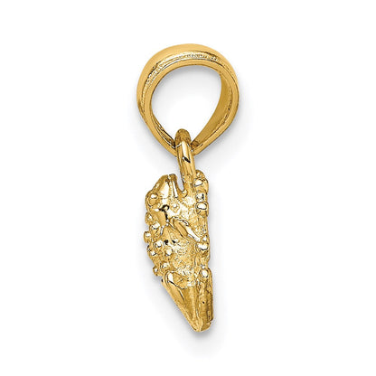 14K Gelbgold 2-d Strukturiert Miniature Frosch Charm