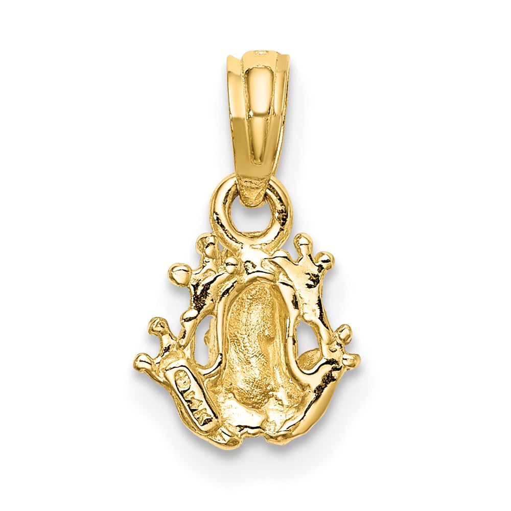 14K Gelbgold 2-d Strukturiert Miniature Frosch Charm