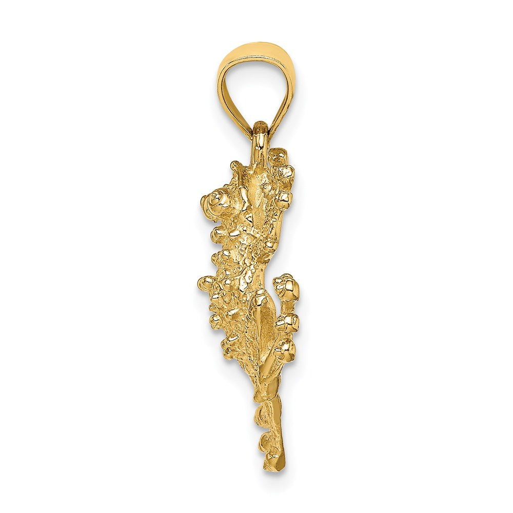 14K Gelbgold 2D-strukturierter Frosch-Charm