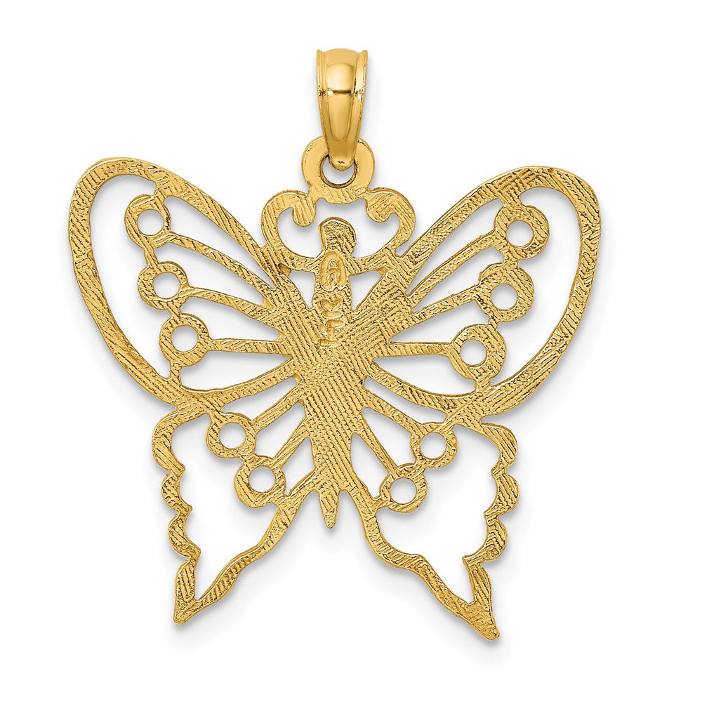 14K Gelbgold Schmetterlings-Charm mit Ausschnitt