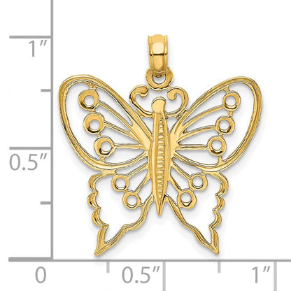 14K Gelbgold Schmetterlings-Charm mit Ausschnitt