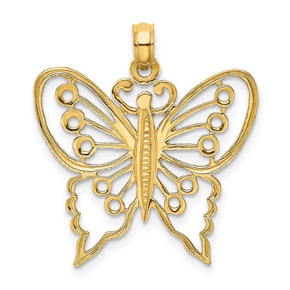 14K Gelbgold Schmetterlings-Charm mit Ausschnitt