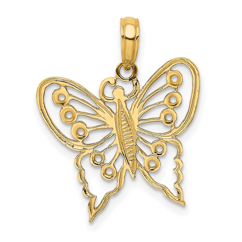 14K Gelbgold Ausgeschnitten Schmetterling Charm