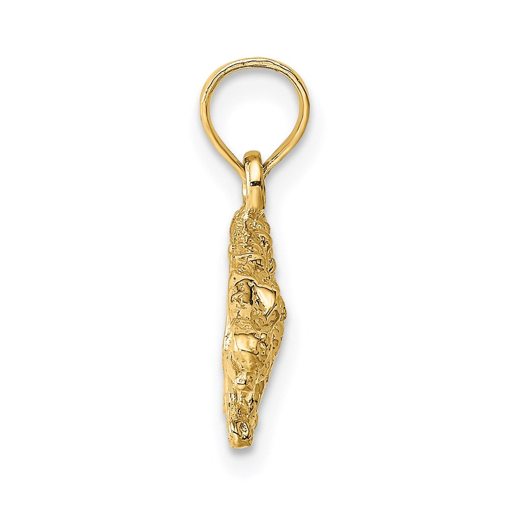 14K Gelbgold Alligator-Charm mit 2-D-Textur