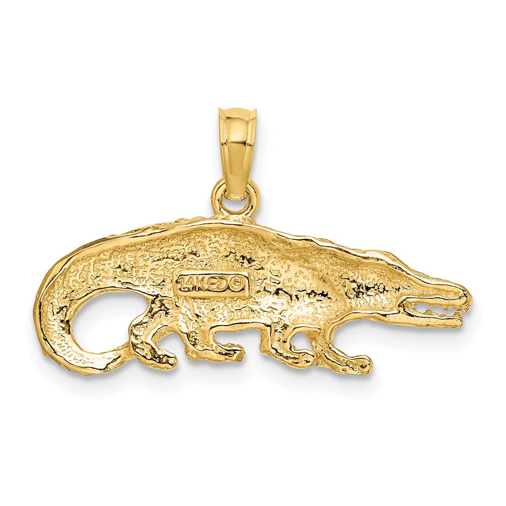 14K Gelbgold Alligator-Charm mit 2-D-Textur