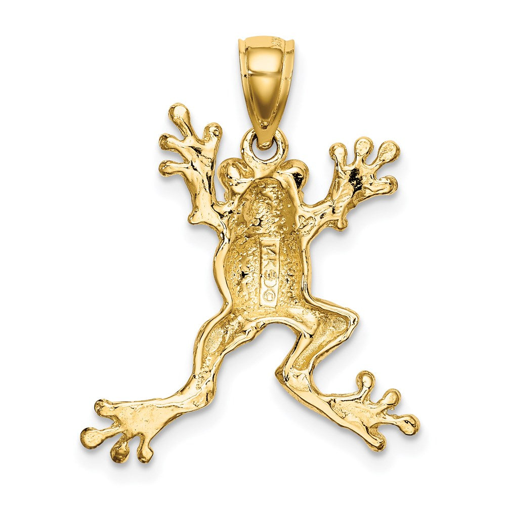 14K Gelbgold 2-D Frosch mit Kugelbauch Charm