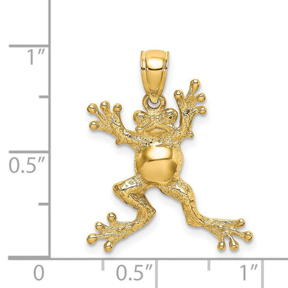 14K Gelbgold 2-D Frosch mit Kugelbauch Charm