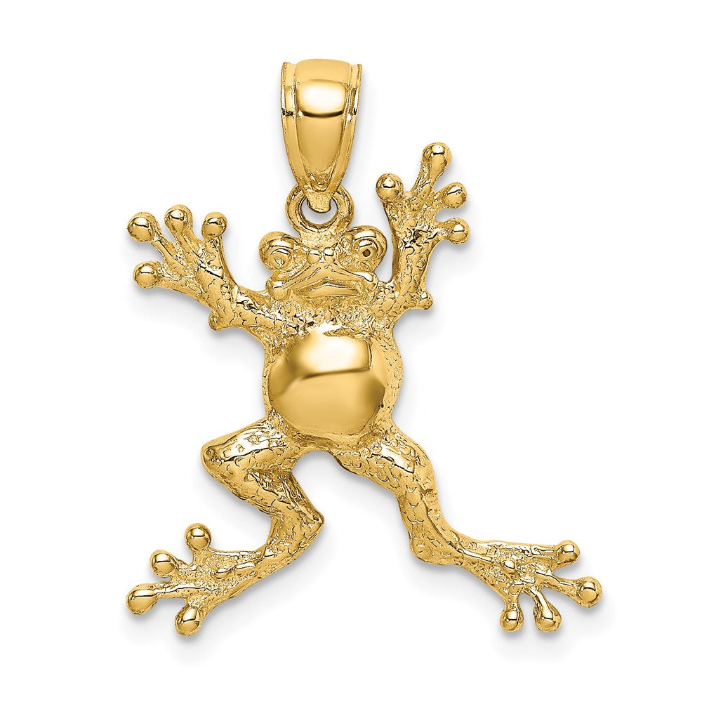 14K Gelbgold 2-D Frosch mit Kugelbauch Charm