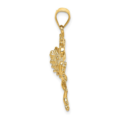 14K Gelbgold Frosch-Charm mit strukturierter Rückseite