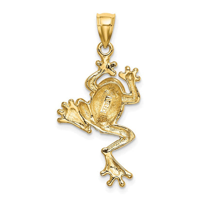 14K Gelbgold Frosch-Charm mit strukturierter Rückseite