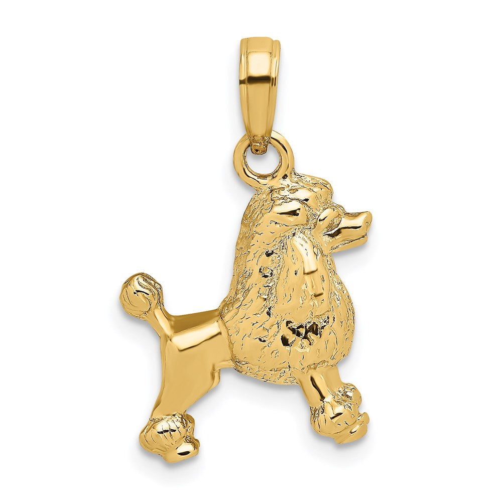 14K Gelbgold 3-D Pudel-Hund Charm