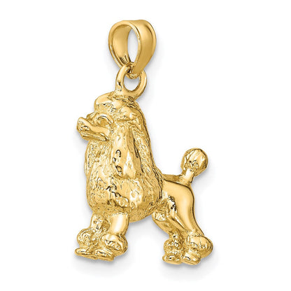 14K Gelbgold 3-D Pudel-Hund Charm