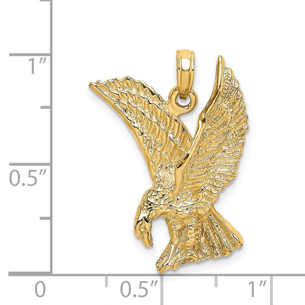 14K Gelbgold Charm „Landender Adler mit erhobenen Flügeln“