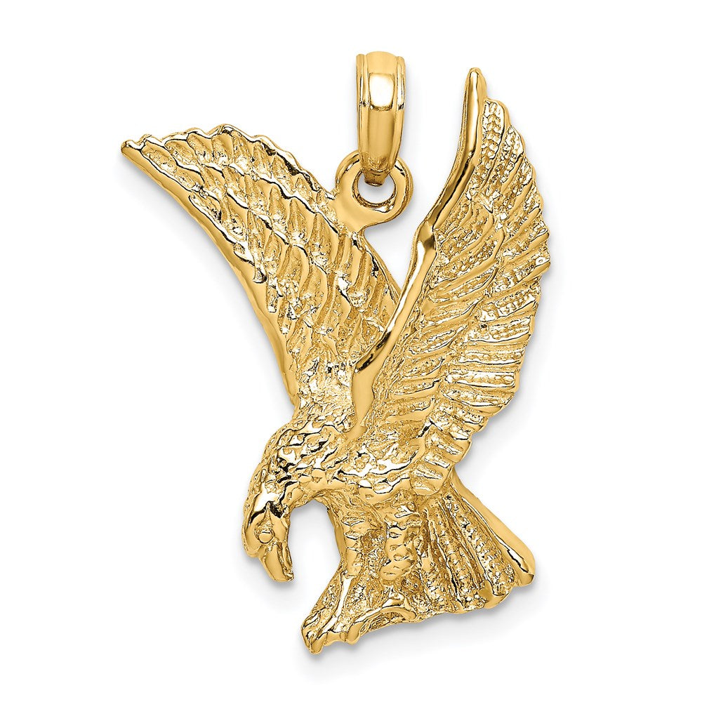 14K Gelbgold Charm „Landender Adler mit erhobenen Flügeln“