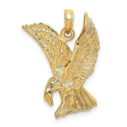 14K Gelbgold Charm „Landender Adler mit erhobenen Flügeln“