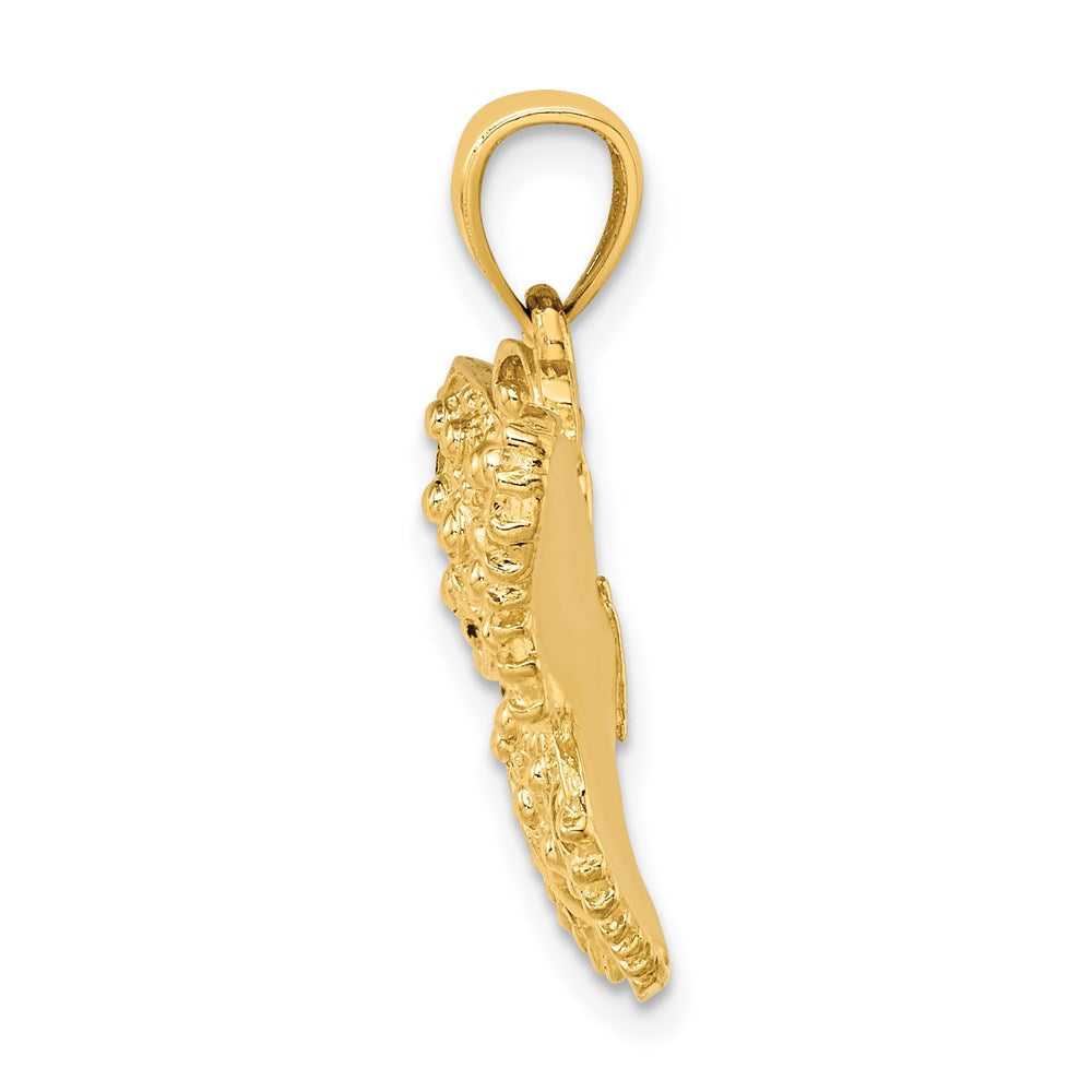 14K Gelbgold Charm Schmetterling strukturiert