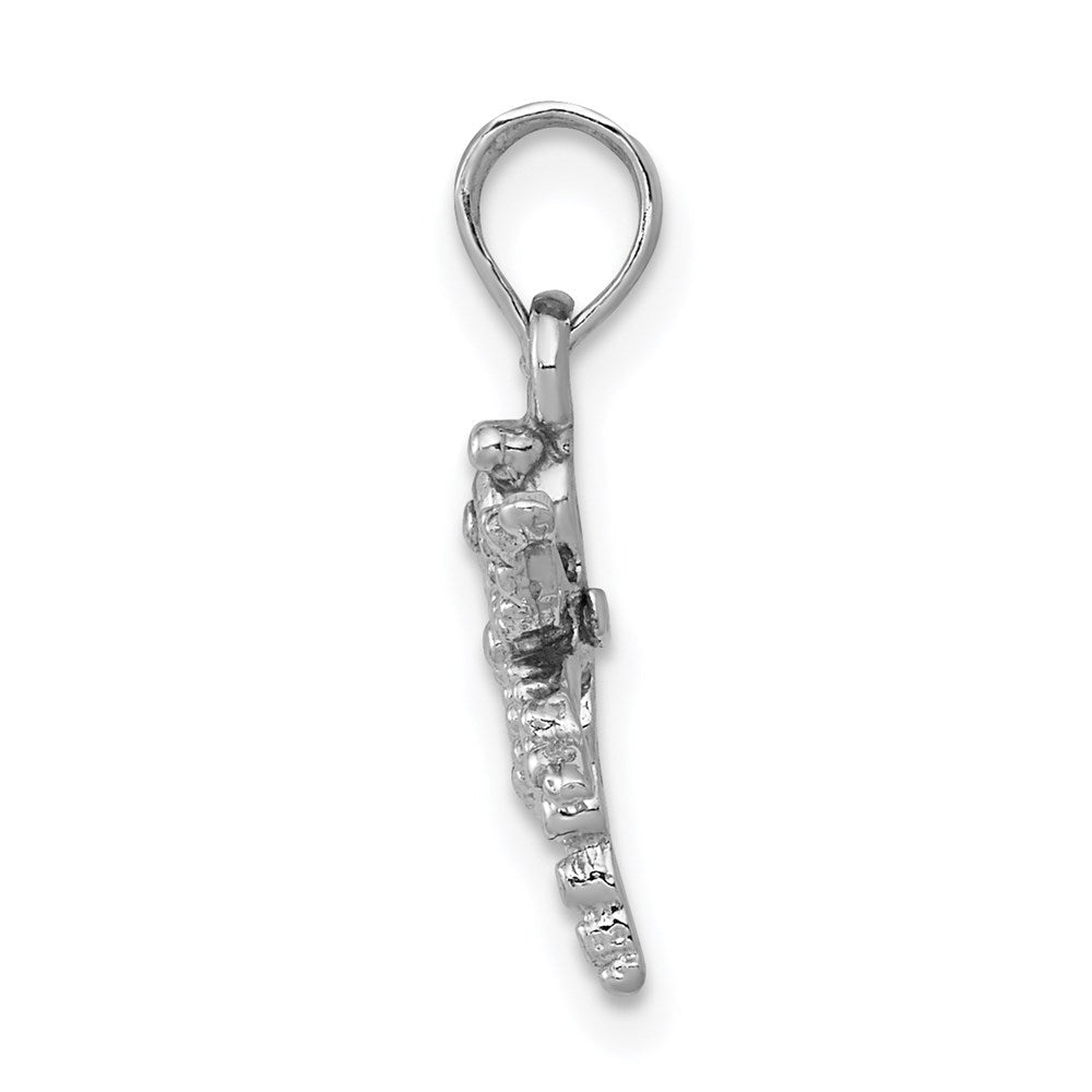 14K Weißgold 2-d Mini Libelle mit Ausgeschnitten Flügel Charm